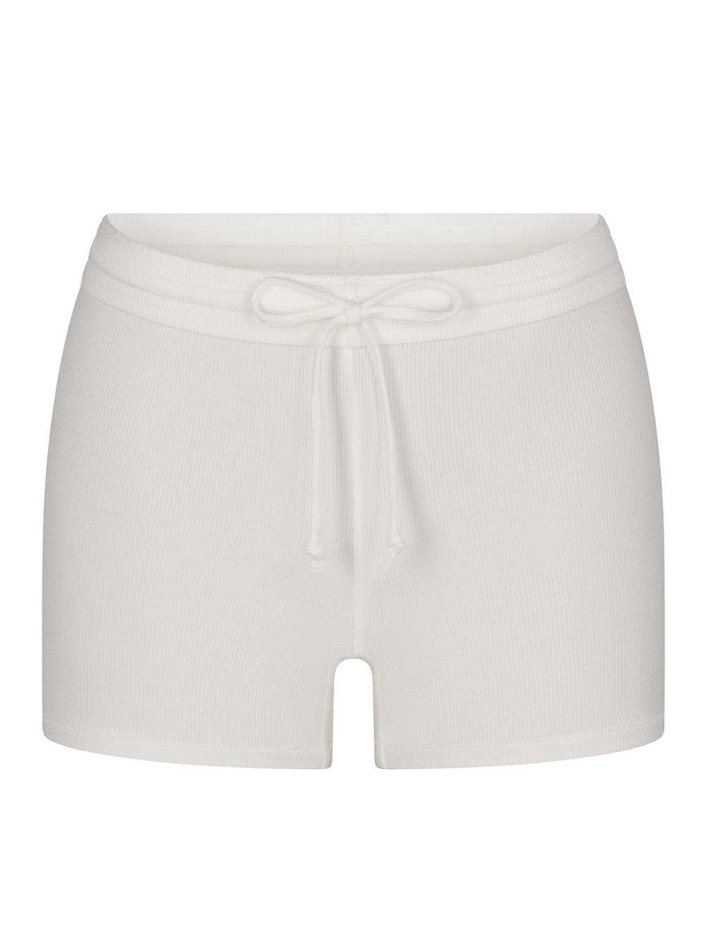 SKIMS Ribbed Drawstring Lounge Shorts - White